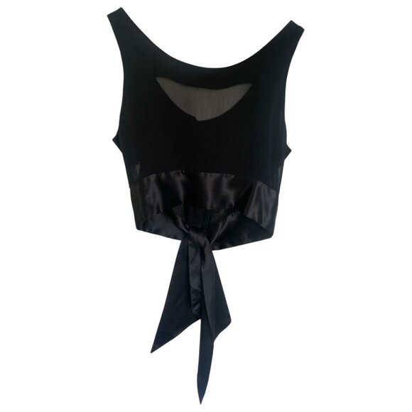 Vintage 90's Sheer Valentino Oliver Sleeveless Crop Blouse Oliver Label - Picture 6 of 8